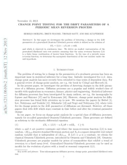 Change Point Testing for the Drift Parameters of a Periodic Mean
  Reversion Process
