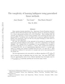 The complexity of learning halfspaces using generalized linear methods