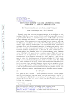 Discussion: Latent variable graphical model selection via convex
  optimization