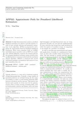 APPLE: Approximate Path for Penalized Likelihood Estimators