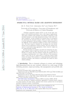 Sparse PCA: Optimal rates and adaptive estimation