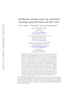 Prediction of time series by statistical learning: general losses and
  fast rates