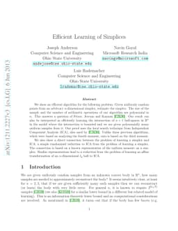 Efficient learning of simplices