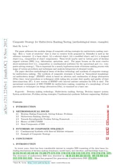 Composite Strategy for Multicriteria Ranking/Sorting (methodological
  issues, examples)