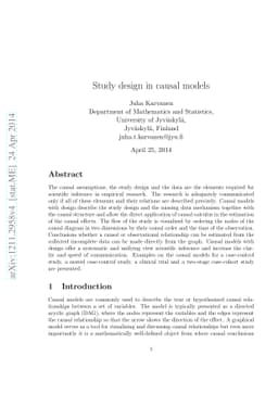 Study design in causal models