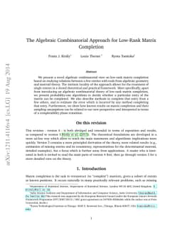 The Algebraic Combinatorial Approach for Low-Rank Matrix Completion