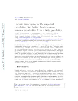 Uniform convergence of the empirical cumulative distribution function
  under informative selection from a finite population