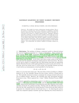 Bayesian learning of noisy Markov decision processes