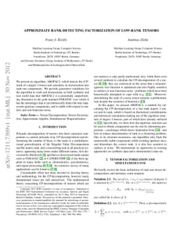 Approximate Rank-Detecting Factorization of Low-Rank Tensors