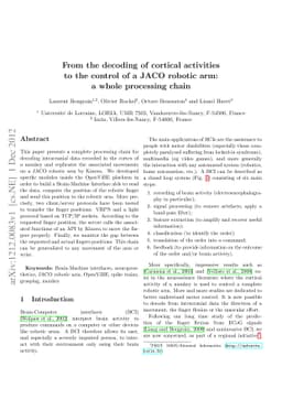 From the decoding of cortical activities to the control of a JACO
  robotic arm: a whole processing chain