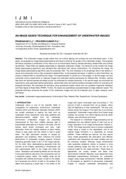 An Image Based Technique for Enhancement of Underwater Images