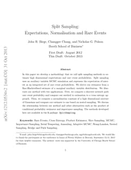 Split Sampling: Expectations, Normalisation and Rare Events