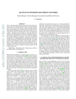 Advances in Optimizing Recurrent Networks