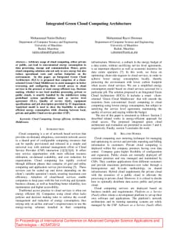 Integrated Green Cloud Computing Architecture