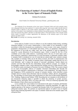 The Clustering of Author's Texts of English Fiction in the Vector Space
  of Semantic Fields