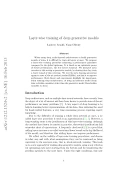 Layer-wise learning of deep generative models