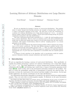 Learning Mixtures of Arbitrary Distributions over Large Discrete Domains