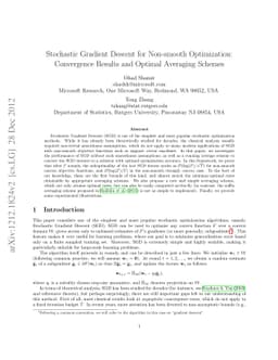 Stochastic Gradient Descent for Non-smooth Optimization: Convergence
  Results and Optimal Averaging Schemes