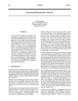 Learning Riemannian Metrics