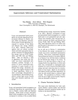 Approximate Inference and Constrained Optimization