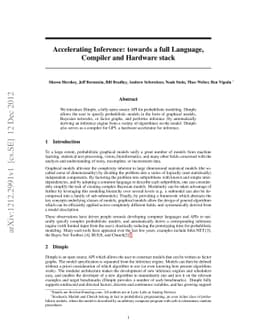 Accelerating Inference: towards a full Language, Compiler and Hardware
  stack