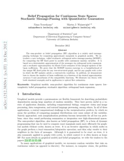 Belief Propagation for Continuous State Spaces: Stochastic
  Message-Passing with Quantitative Guarantees