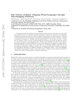 The Twitter of Babel: Mapping World Languages through Microblogging
  Platforms