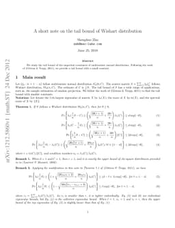 A short note on the tail bound of Wishart distribution