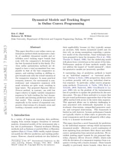 Dynamical Models and Tracking Regret in Online Convex Programming