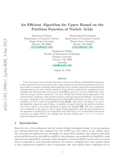 An Efficient Algorithm for Upper Bound on the Partition Function of
  Nucleic Acids