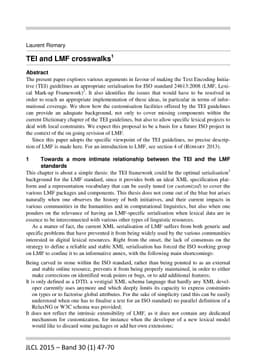 TEI and LMF crosswalks