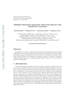 Multiple functional regression with both discrete and continuous
  covariates