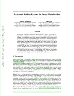 Learnable Pooling Regions for Image Classification