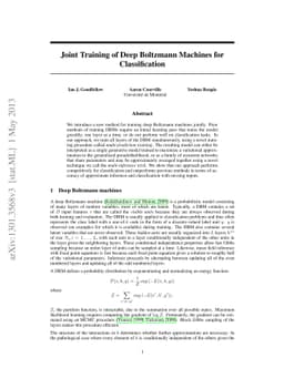 Joint Training Deep Boltzmann Machines for Classification