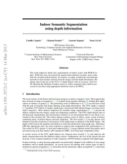 Indoor Semantic Segmentation using depth information