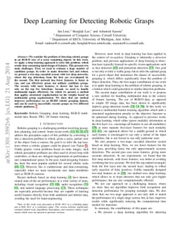 Deep Learning for Detecting Robotic Grasps