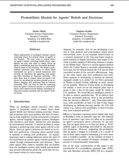 Probabilistic Models for Agents' Beliefs and Decisions