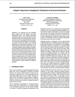 Adaptive Importance Sampling for Estimation in Structured Domains
