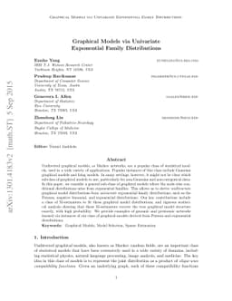 On Graphical Models via Univariate Exponential Family Distributions