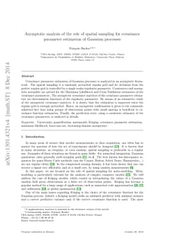 Asymptotic analysis of the role of spatial sampling for covariance
  parameter estimation of Gaussian processes
