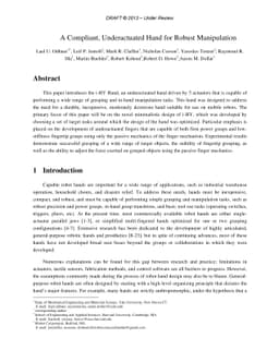 A Compliant, Underactuated Hand for Robust Manipulation
