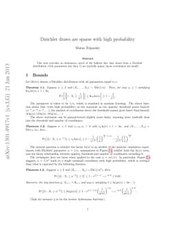 Dirichlet draws are sparse with high probability