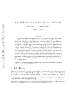 Optimal Prediction in an Additive Functional Model