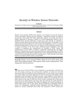 Security in Wireless Sensor Networks