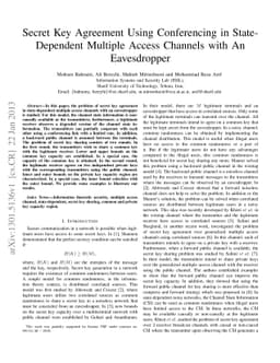 Secret Key Agreement Using Conferencing in State- Dependent Multiple
  Access Channels with An Eavesdropper