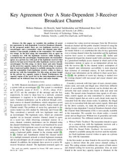 Key agreement over a 3-receiver broadcast channel