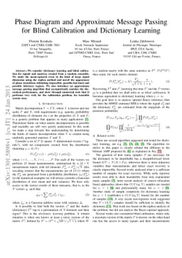 Phase Diagram and Approximate Message Passing for Blind Calibration and
  Dictionary Learning