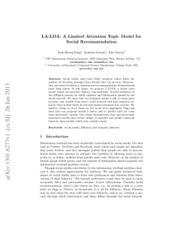 LA-LDA: A Limited Attention Topic Model for Social Recommendation