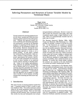 Inferring Parameters and Structure of Latent Variable Models by
  Variational Bayes