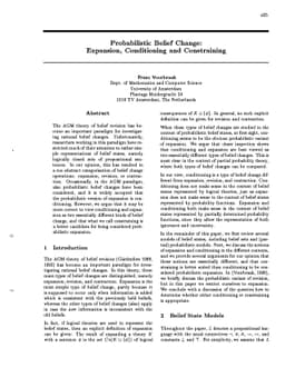 Probabilistic Belief Change: Expansion, Conditioning and Constraining